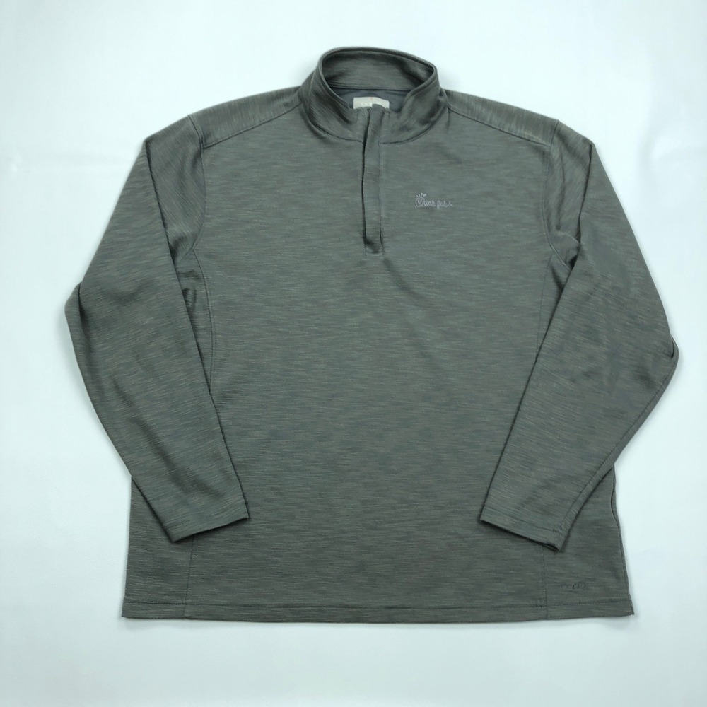 Oobe Chick-fil-A Mens XL Gray Hydrovent Quarter Zip Pullover Employee Uniform